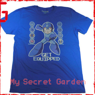Mega Man ( Rockman ロックマン) - Get Equipped Capcom Official Fitted Jersey  T Shirt ( Men L ) ***READY TO SHIP from Hong Kong***